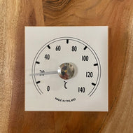 White Square Wooden Thermometer