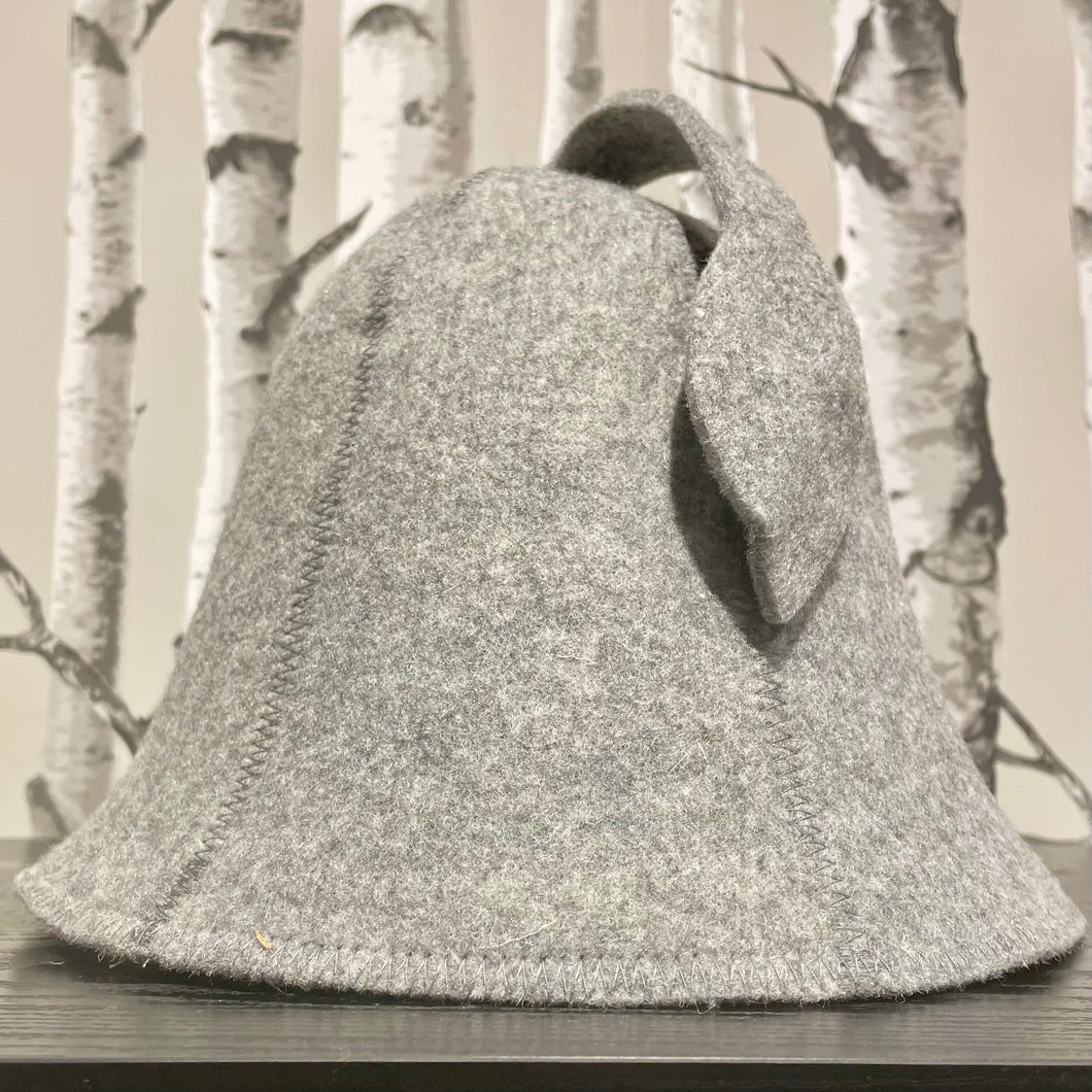 Grey Felt Sauna Hat