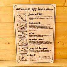 Load image into Gallery viewer, How to Enjoy the Sauna Sign

