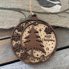 Load image into Gallery viewer, Wooden 2D Christmas Ornament
