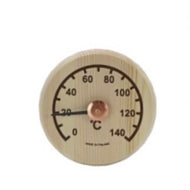 Pine Round Thermometer
