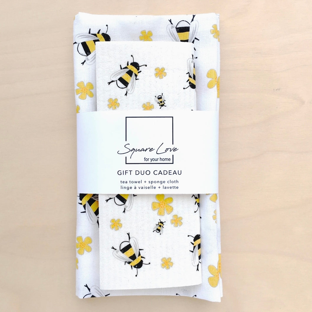 Tea Towel and Sponge Cloth Gift Set
