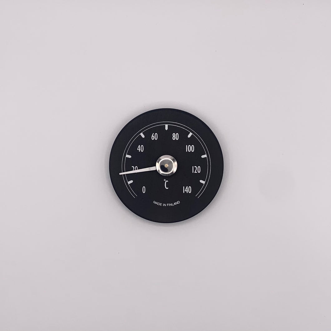 Black Round Wooden Thermometer