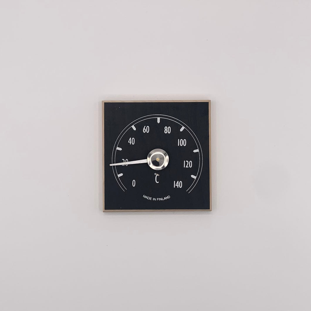 Black Square Wooden Thermometer